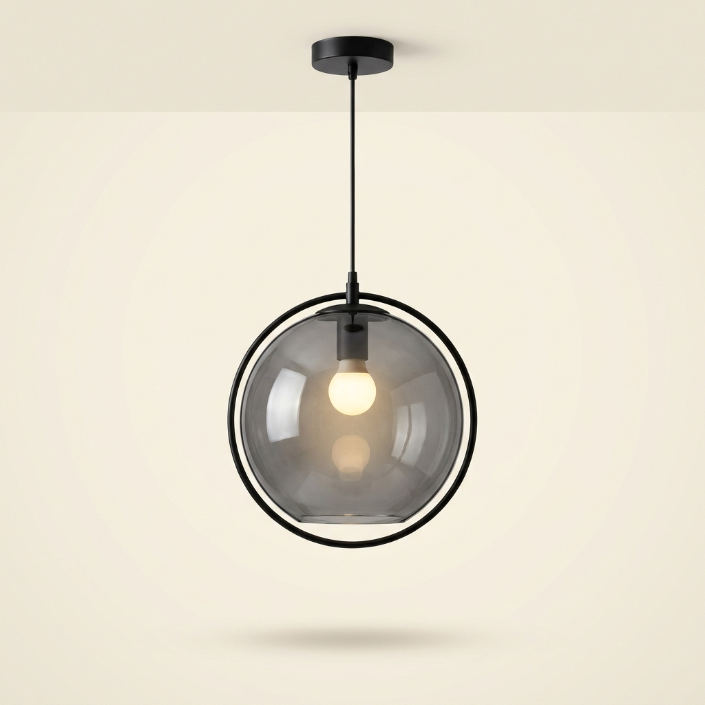 Brume — Smoked Grey Glass Globe Pendant