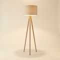 Tipi — Wooden Tripod Floor Lamp with Linen Shade