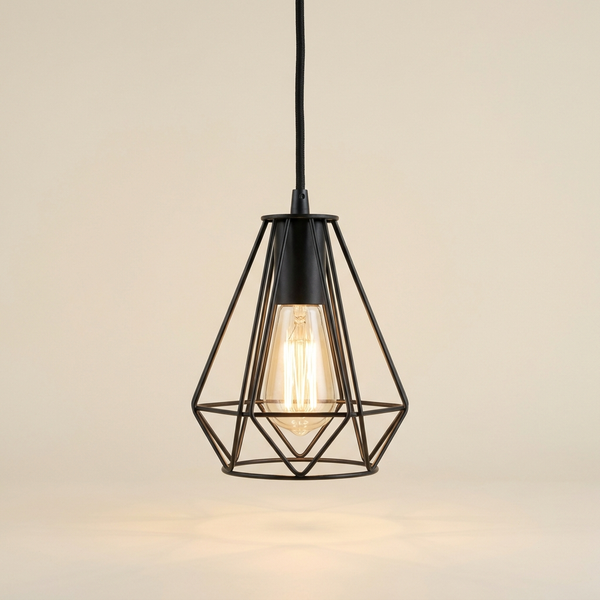 Atelier — Suspension cage métal noir mat