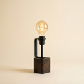 Filament — Edison Cage Table Lamp in Wood & Metal