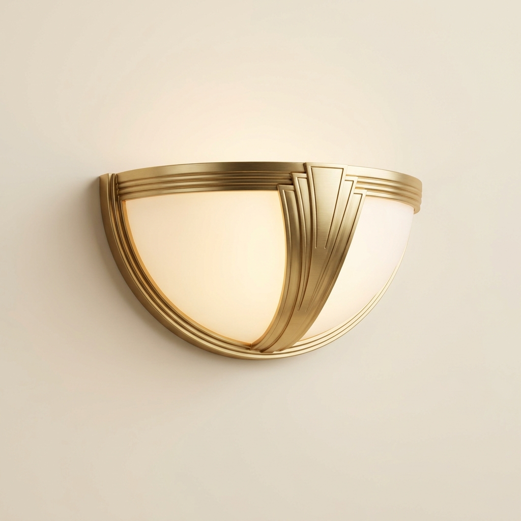 Joséphine — Half-Moon Wall Sconce in Gilded Brass & Frosted Glass
