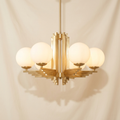 Gatsby — Six-Globe Pendant in Opaline Glass & Gilded Brass