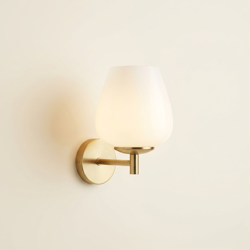 Colette — Applique murale opaline & laiton