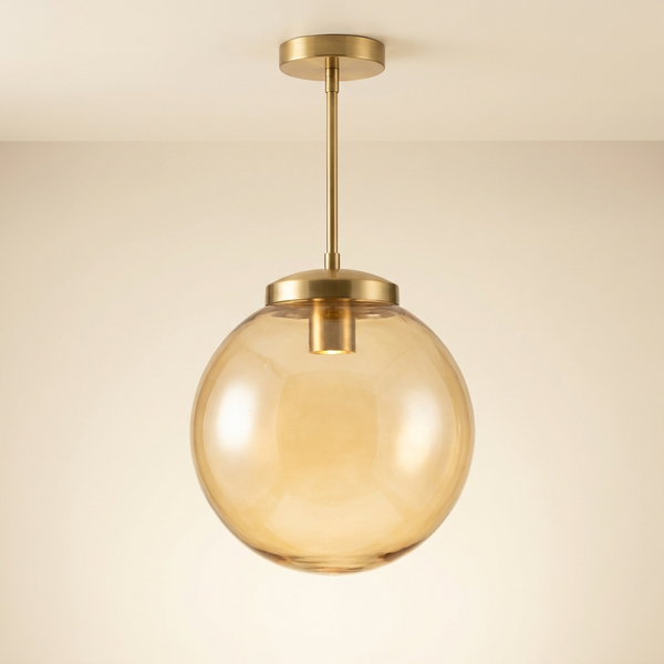 Bellini — Suspension verre soufflé ambré & laiton