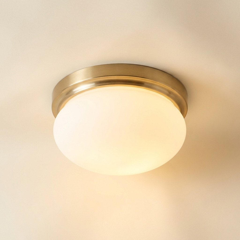 Hepburn — Opaline Ceiling Light & Brass Ring