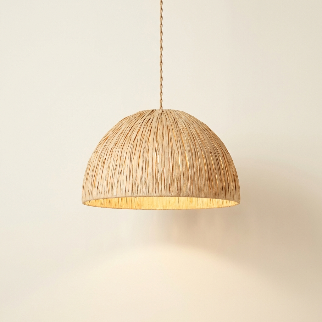 Raffia Drum Pendant Light
