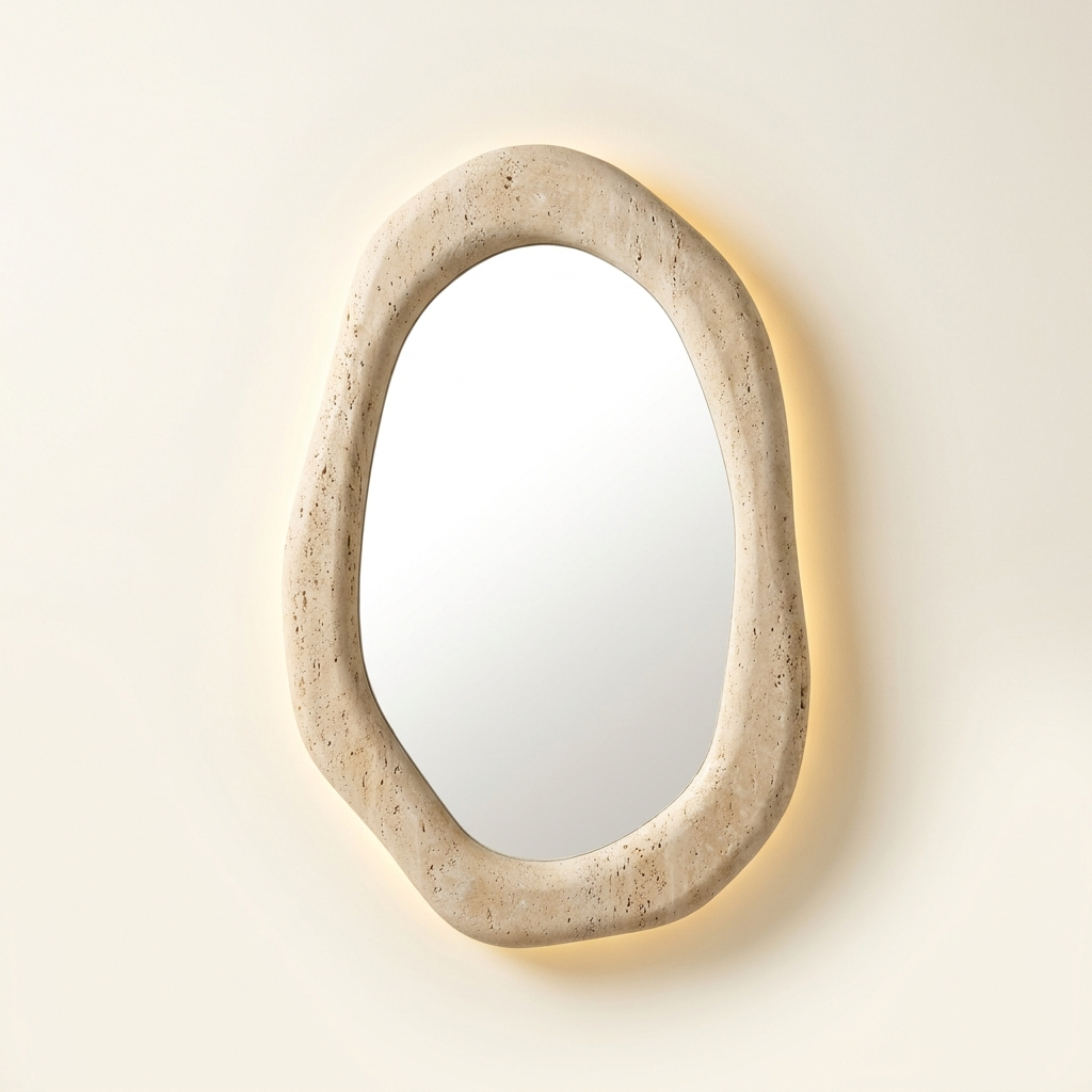 Travertine Reflet Backlit Mirror