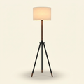 Établi — Tripod Floor Lamp in Wood & Black Metal