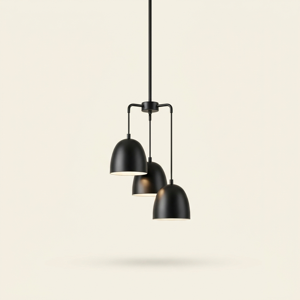Comptoir — Trio of Matte Black Dome Pendants