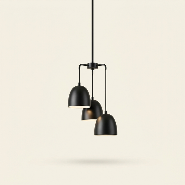 Comptoir — Trio de suspensions cloche noir mat