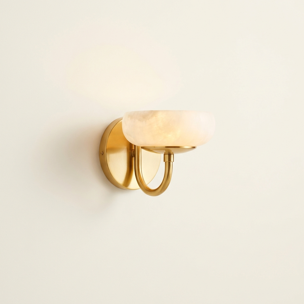 Lueur — Alabaster Tube & Brass Wall Sconce
