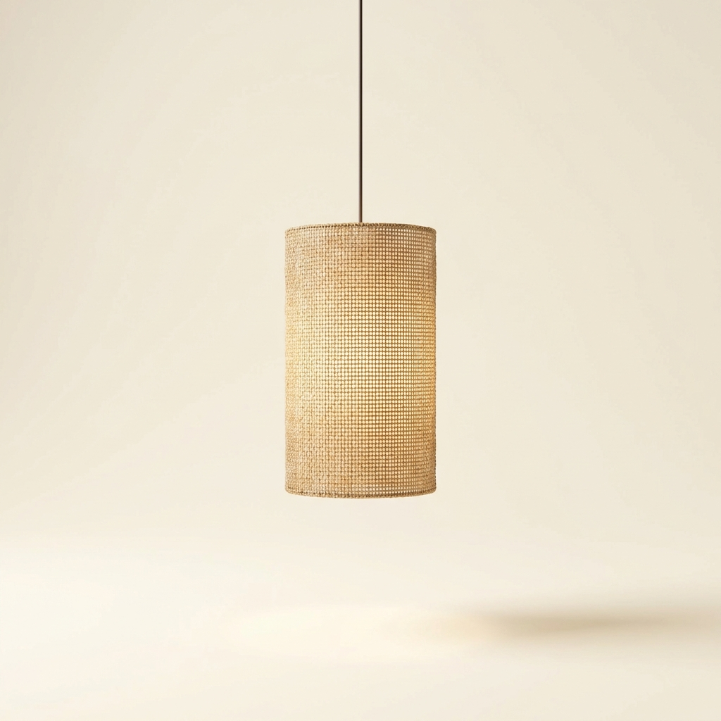 Sahel — Jute and Rice Paper Teardrop Pendant