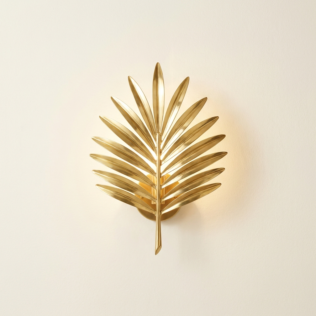 Éventail — Radiant Gilded-Brass Shell Wall Sconce