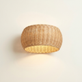 Java — Woven Rattan Half-Moon Wall Sconce