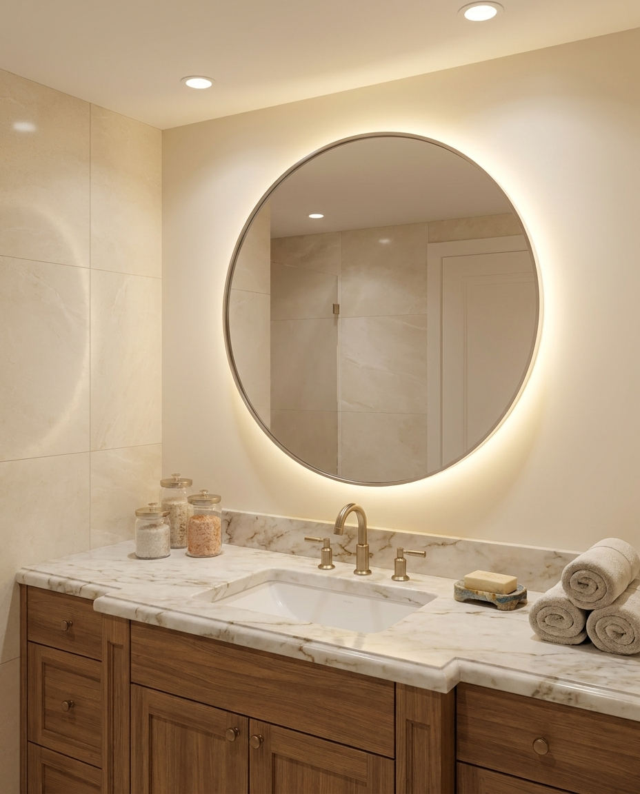 Lune — Round Backlit LED Mirror with Anti-Fog
