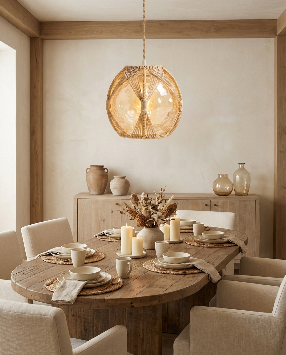 Wicker Bubble Trio Pendant Light