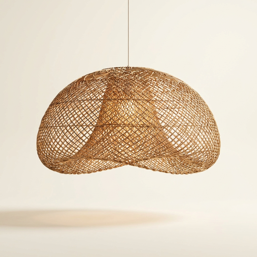 Canopée — Oversized Woven Rattan Statement Chandelier