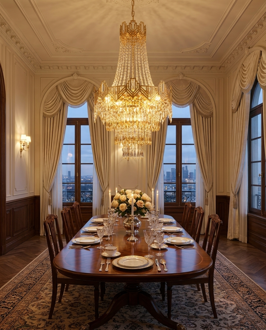 Cristal — Grand Cascading Crystal & Brass Chandelier