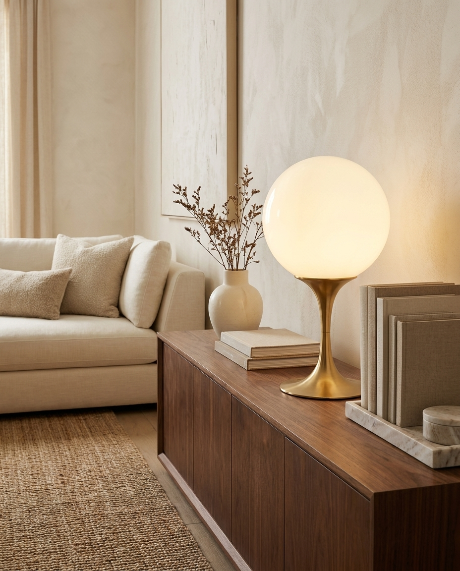 Joséphine — Opaline Table Lamp & Brass Base