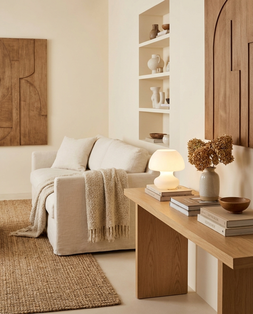 Anouk — White Opaline Mushroom Lamp