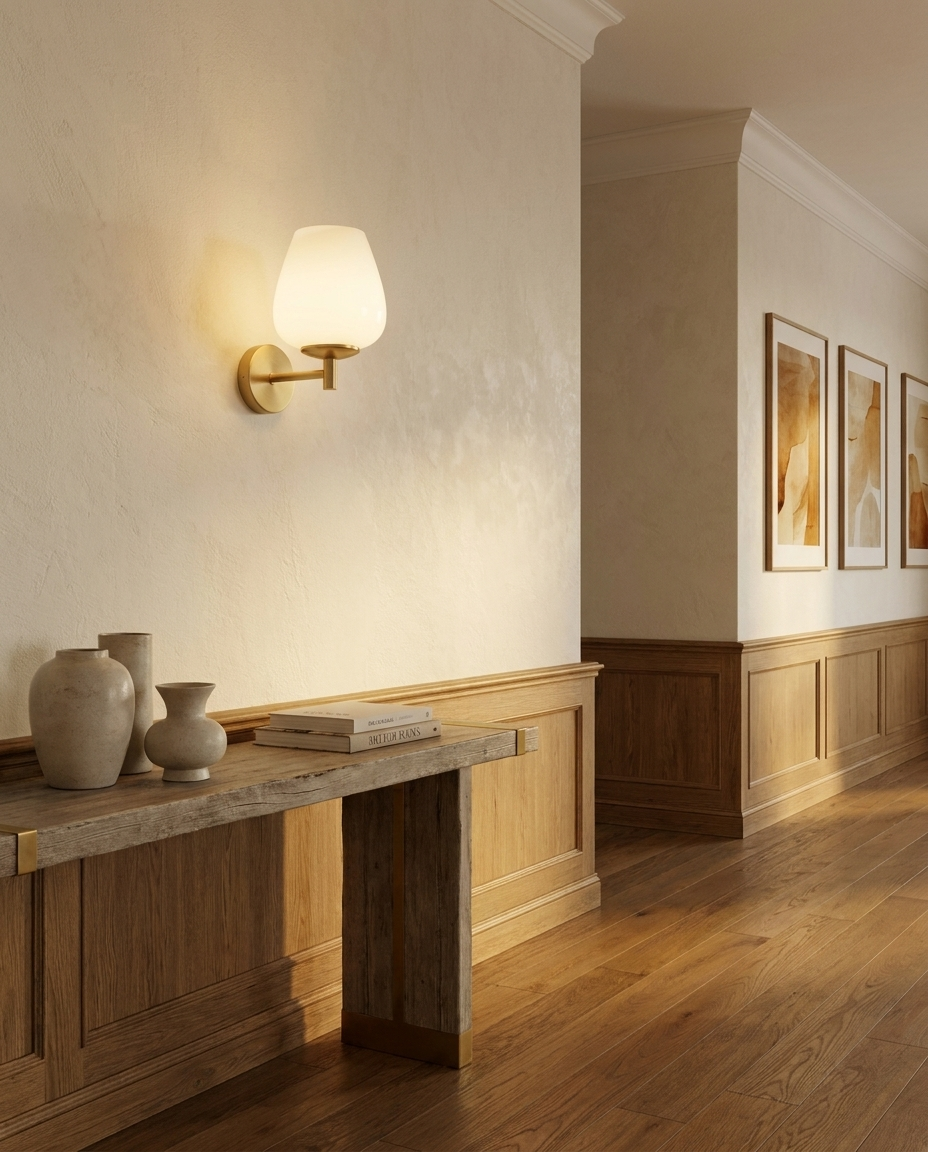 Colette — Opaline & Brass Wall Light
