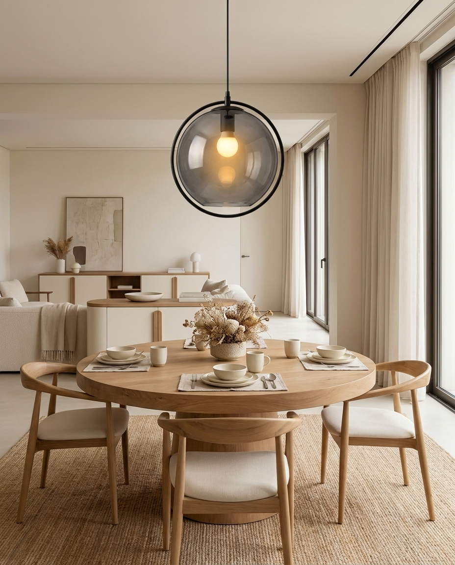 Brume — Smoked Grey Glass Globe Pendant