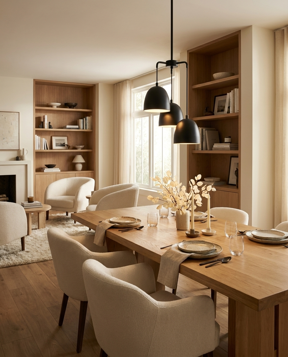 Comptoir — Trio of Matte Black Dome Pendants