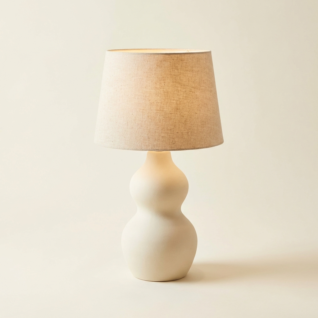 Galbe — Organic Ceramic Table Lamp with Linen Shade