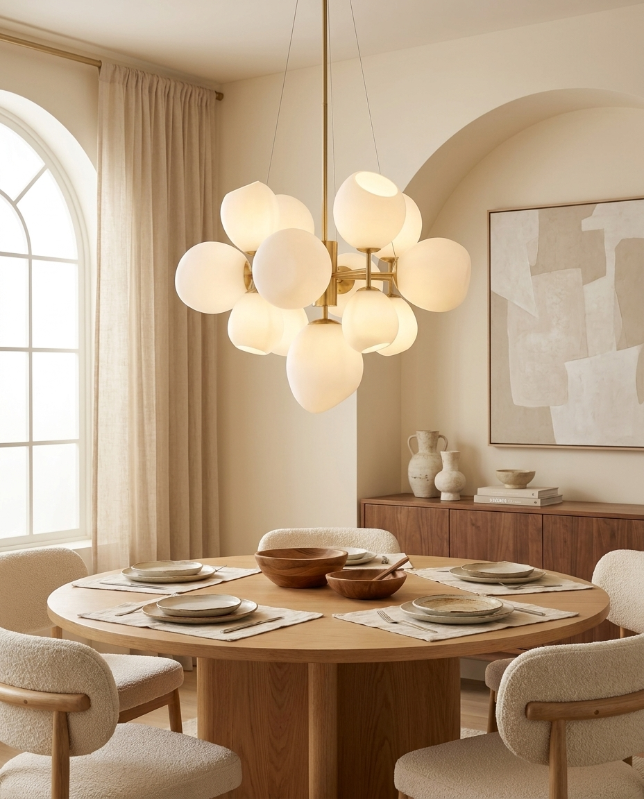 Galets — Blown Opal Glass Cluster Pendant