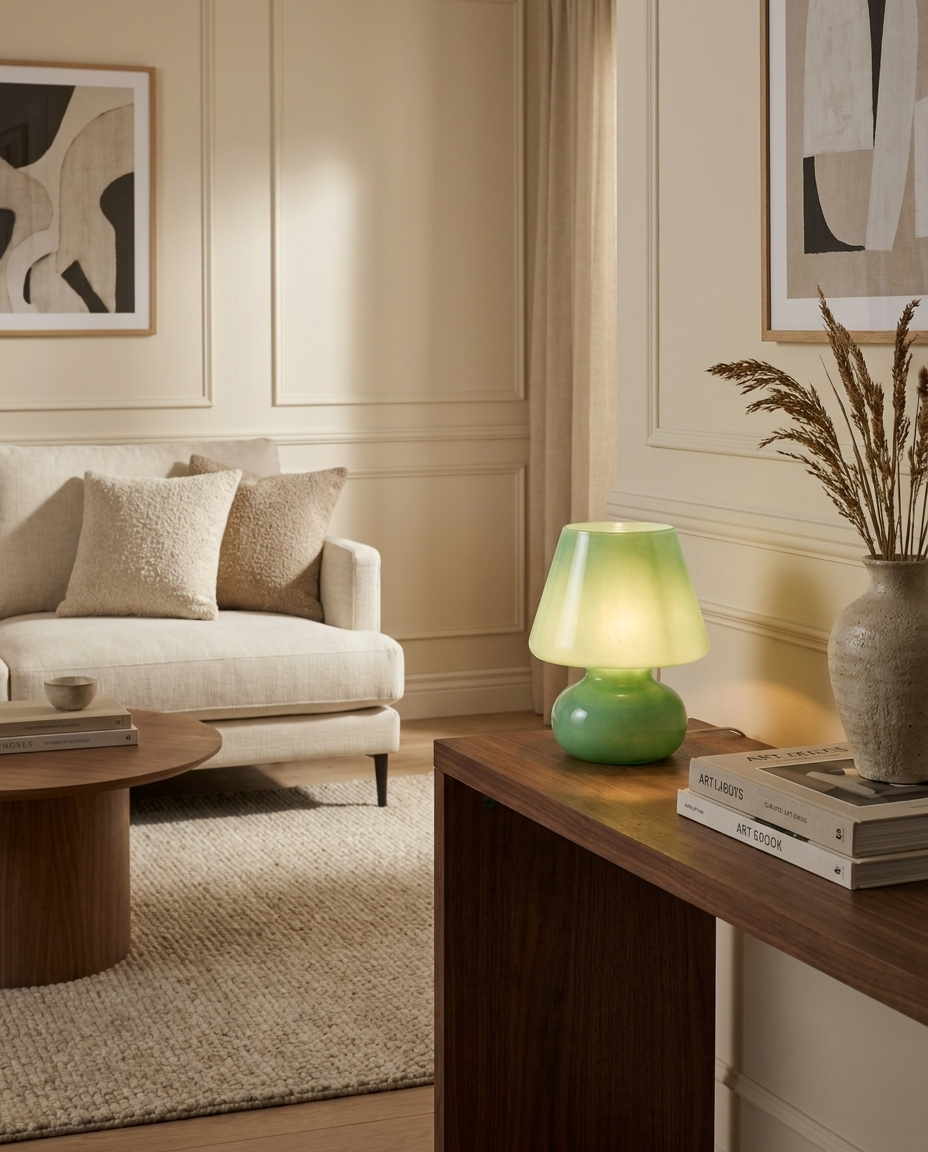 Émilienne Green Opaline Saucer Lamp
