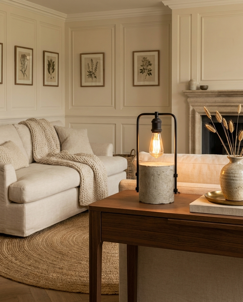 Béton Coulé — Concrete-Base Table Lamp