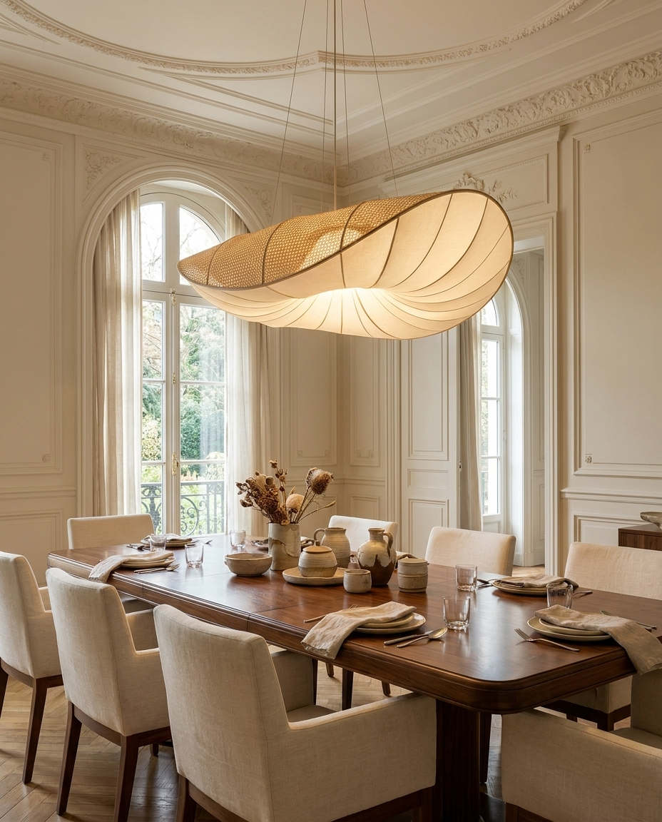 Voile — Draped Pleated-Fabric Wave Chandelier