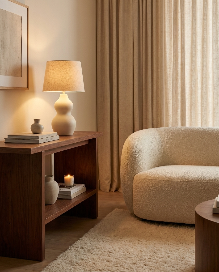 Galbe — Organic Ceramic Table Lamp with Linen Shade