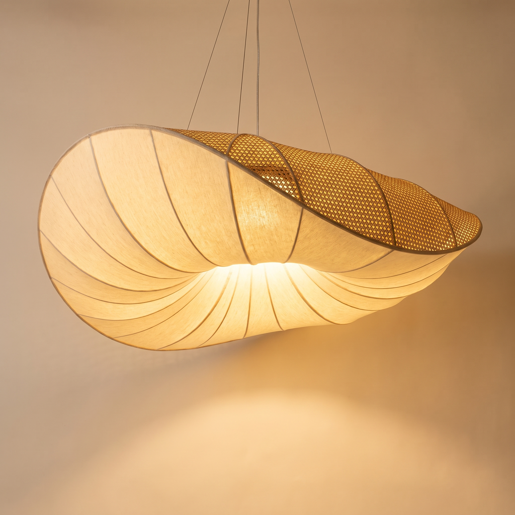 Voile — Draped Pleated-Fabric Wave Chandelier